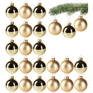 com-four ® 24 bolas de Natal enfeites para árvore de Natal, vidro autêntico Ø 6 cm com-four ® 24 bolas de Natal enfeites para árvore de Natal, vidro autêntico Ø 6 cm