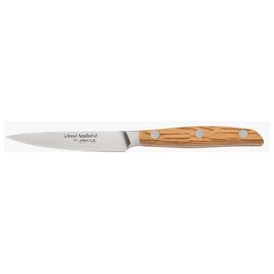 Arcos by Chef José Andrés Faca de descascar de 10 cm forjada para frutas e legumes Lâmina de aço inoxidável NITRUM com borda de seda Cabo ergonómico de madeira de azinheira Arcos by Chef José Andrés Faca de descascar de 10 cm forjada para frutas e legumes Lâmina de aço inoxidável NITRUM com borda de seda Cabo ergonómico de madeira de azinheira