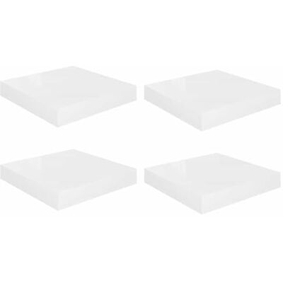 vidaXL 4X prateleira flutuante parede repisa estante pendente CD livros colecionáveis fotos prémios ornamentos decoração casa branco brilho MDF vidaXL 4X prateleira flutuante parede repisa estante pendente CD livros colecionáveis fotos prémios ornamentos decoração casa branco brilho MDF