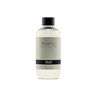 Millefiori Milano Recarga para difusor de varas, 250 ml, branco musk, aroma falcado floral com almiscarado branco, íris e baunilha Millefiori Milano Recarga para difusor de varas, 250 ml, branco musk, aroma falcado floral com almiscarado branco, íris e baunilha