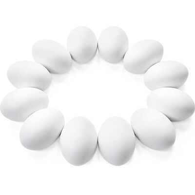 JOYIN 24 ovos de madeira branca de Páscoa de 2,36 polegadas, falsos de madeira branca não pintada para crianças, pinte a sua própria decoração de ovos, artesanato de Páscoa, caça, enchimentos de JOYIN 24 ovos de madeira branca de Páscoa de 2,36 polegadas, falsos de madeira branca não pintada para crianças, pinte a sua própria decoração de ovos, artesanato de Páscoa, caça, enchimentos de