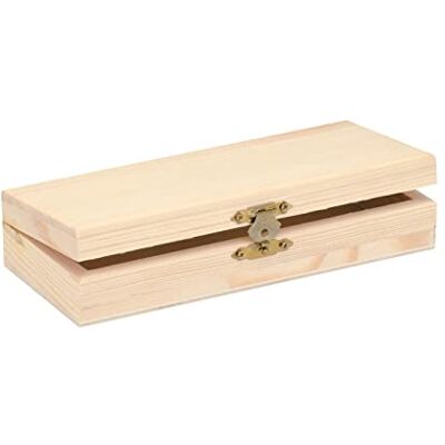 Glorex Caixa de madeira retangular aprox. 20 x 10 x 5 cm para uso interior e exterior e como decoração Glorex Caixa de madeira retangular aprox. 20 x 10 x 5 cm para uso interior e exterior e como decoração