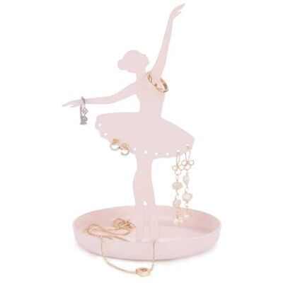 Balvi Porta anéis balerina cor rosa suporte de jóias de silhueta de bailarina metal Balvi Porta anéis balerina cor rosa suporte de jóias de silhueta de bailarina metal