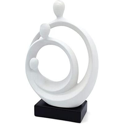 FeinKnick Escultura elegante « Família » Figura moderna de cerâmica de 34 cm Decoração atemporal para a sala e para o berço Estátua decorativa em preto e branco FeinKnick Escultura elegante « Família » Figura moderna de cerâmica de 34 cm Decoração atemporal para a sala e para o berço Estátua decorativa em preto e branco