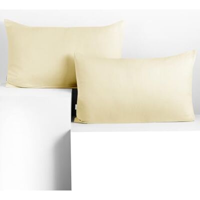 DecoKing Conjunto de 2 fronhas 50 x 60 x 2 jersey 100% algodão penteado fecho de correr marfim âmbar DecoKing Conjunto de 2 fronhas 50 x 60 x 2 jersey 100% algodão penteado fecho de correr marfim âmbar