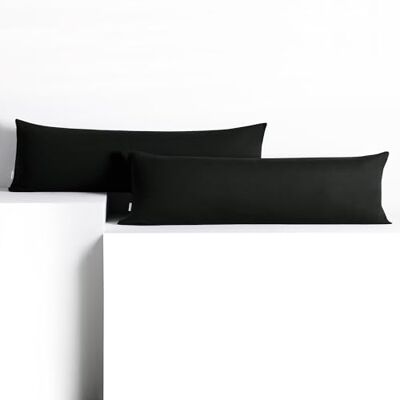 DecoKing Conjunto de 2 fronhas 40 x 200 x 2 jersey 100% algodão penteado fecho de correr preto âmbar DecoKing Conjunto de 2 fronhas 40 x 200 x 2 jersey 100% algodão penteado fecho de correr preto âmbar