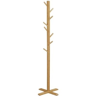 HOMCOM Cabide de pé de bambu madeira 8 ganchos 49,5 x 49,5 x 178 cm Cabide para roupas, forma de árvore, para pendurar malas, chapéus, corredor, entrada, quarto HOMCOM Cabide de pé de bambu madeira 8 ganchos 49,5 x 49,5 x 178 cm Cabide para roupas, forma de árvore, para pendurar malas, chapéus, corredor, entrada, quarto