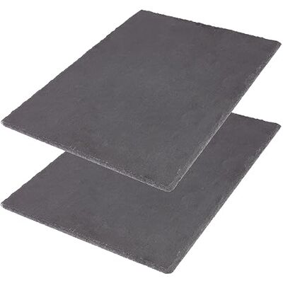 Westmark Ardósia natural/pratos para server, 2 peças, retangulares, com proteção contra arranhões, superfície 40 x 30 cm cada, ardósia, tampas e amigos, antracite, 693422E3 Westmark Ardósia natural/pratos para server, 2 peças, retangulares, com proteção contra arranhões, superfície 40 x 30 cm cada, ardósia, tampas e amigos, antracite, 693422E3