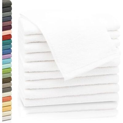 ZOLLNER 10 toalhas de rosto, 30x50 cm, algodão, 420 g, branco ZOLLNER 10 toalhas de rosto, 30x50 cm, algodão, 420 g, branco