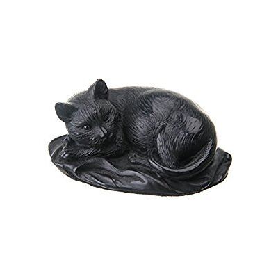 danila-souvenirs Estátua / estatueta decorativa de pedra de gato preta deitada 10 cm danila-souvenirs Estátua / estatueta decorativa de pedra de gato preta deitada 10 cm
