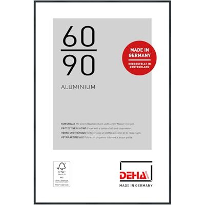 DEHA Design Moldura para fotos, 60 x 90 cm, alumínio, preto mate, moldura para póster para pendurar em formato vertical e paisagem, vidro sintético inquebrável, Tribeca DEHA Design Moldura para fotos, 60 x 90 cm, alumínio, preto mate, moldura para póster para pendurar em formato vertical e paisagem, vidro sintético inquebrável, Tribeca
