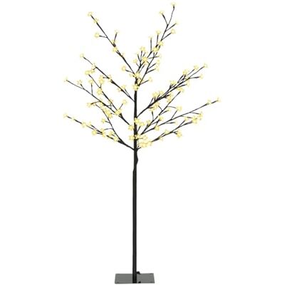 HOMCOM Luz de árvore de cerejeira com 120 luzes LED IP44 17 x 17 x 120 cm preto Blanco Cálido, Lámpara Decorativa de Flor de Cerezo, con Ramas Flexibles, para Salón Fiestas Interiores HOMCOM Luz de árvore de cerejeira com 120 luzes LED IP44 17 x 17 x 120 cm preto Blanco Cálido, Lámpara Decorativa de Flor de Cerezo, con Ramas Flexibles, para Salón Fiestas Interiores