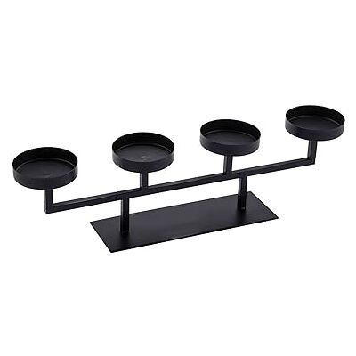 Spetebo Candelabro de advento preto para 4 velas de pilar 48 x 13 cm, candelabro de metal retangular, candelabro de advento coroa de Natal, decoração de mesa Spetebo Candelabro de advento preto para 4 velas de pilar 48 x 13 cm, candelabro de metal retangular, candelabro de advento coroa de Natal, decoração de mesa