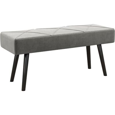 HOMCOM Banqueta pé de cama multifuncional moderno, 100 x 36 x 45 cm, cinzento Banco Pie de Cama Moderno, Banco Dormitorio con Asiento Acolchado y Patas de Acero, Carga 120kg, para Entrada, Pasillo, Salón HOMCOM Banqueta pé de cama multifuncional moderno, 100 x 36 x 45 cm, cinzento Banco Pie de Cama Moderno, Banco Dormitorio con Asiento Acolchado y Patas de Acero, Carga 120kg, para Entrada, Pasillo, Salón