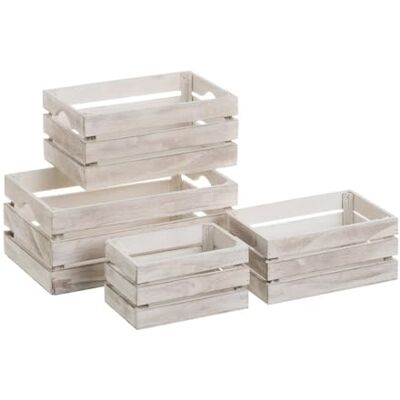 LOLAhome Conjunto de 4 caixas organizadoras de madeira cinza estilo tradicional. Ideais para encomendar a sala de estar, cozinha ou casa de banho. Design versátil e funcional para manter a ordem com estilo rústico. LOLAhome Conjunto de 4 caixas organizadoras de madeira cinza estilo tradicional. Ideais para encomendar a sala de estar, cozinha ou casa de banho. Design versátil e funcional para manter a ordem com estilo rústico.