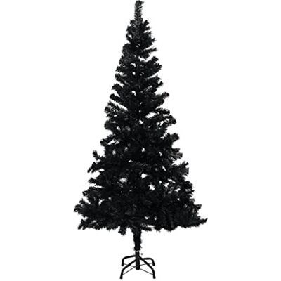 vidaXL Vida XL Árvore de Natal artificial com suporte PVC preto 150 cm vidaXL Vida XL Árvore de Natal artificial com suporte PVC preto 150 cm
