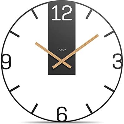 Cander Berlin XXL Vintage Wall Clock Silent 19,7 Inch Metal Wooden Hands Without Ticking Noises Large Modern Black Living Room Kitchen Cander Berlin XXL Vintage Wall Clock Silent 19,7 Inch Metal Wooden Hands Without Ticking Noises Large Modern Black Living Room Kitchen