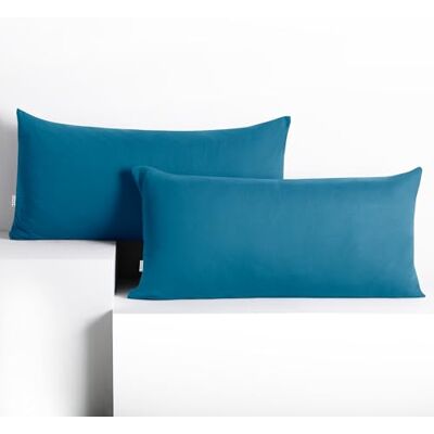 DecoKing Conjunto de 2 fronhas 40 x 120 x 2 jersey 100% algodão penteado fecho de correr azul âmbar DecoKing Conjunto de 2 fronhas 40 x 120 x 2 jersey 100% algodão penteado fecho de correr azul âmbar