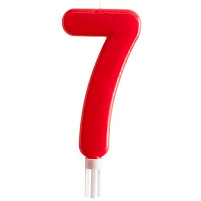 dekora Vela de aniversário gigante número 7, vermelho, 15 cm Velas de aniversário originais com números para bolo, decoração para bolos de aniversário e festas infantis dekora Vela de aniversário gigante número 7, vermelho, 15 cm Velas de aniversário originais com números para bolo, decoração para bolos de aniversário e festas infantis