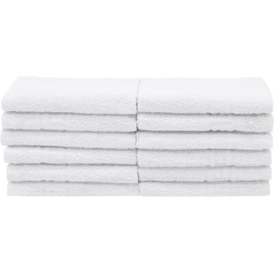 ZOLLNER 12 toalhas de rosto brancas, 30 x 30 cm, algodão 100 % ZOLLNER 12 toalhas de rosto brancas, 30 x 30 cm, algodão 100 %