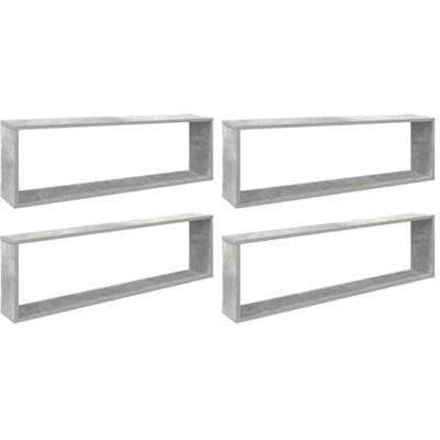 vidaXL 4X Prateleira Cubo Parede Estanteria Suspensa CD Livros Colecionáveis Fotos Prémios Decoração Livrarias Contraplacado Cinzento Betão 100x15x30 cm vidaXL 4X Prateleira Cubo Parede Estanteria Suspensa CD Livros Colecionáveis Fotos Prémios Decoração Livrarias Contraplacado Cinzento Betão 100x15x30 cm
