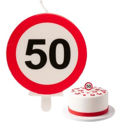 dekora Vela de Aniversário Original com Sinal de Proibido para Decoração de Bolos Número 50 dekora Vela de Aniversário Original com Sinal de Proibido para Decoração de Bolos Número 50