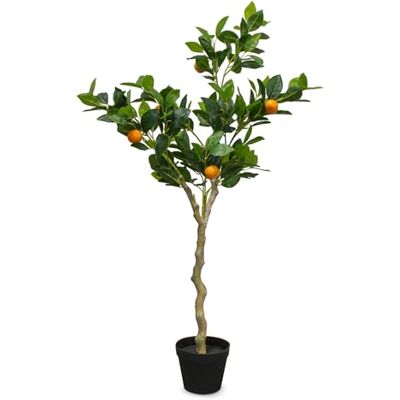 Spetebo Árvore de laranja artificial em vaso preto 118 x 40 cm árvore artificial em vaso com 10 laranjas planta artificial laranja em vaso, árvore decorativa, árvore ornamental, árvore artificial Spetebo Árvore de laranja artificial em vaso preto 118 x 40 cm árvore artificial em vaso com 10 laranjas planta artificial laranja em vaso, árvore decorativa, árvore ornamental, árvore artificial