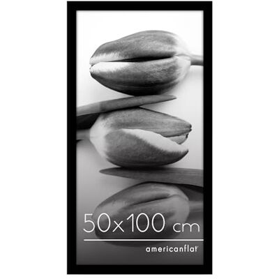 Americanflat Moldura para fotos 50 x 100 cm em preto moldura fotos de madeira com cobertura de plástico resistente e ganchos para pendurar na parede exposição horizontal e vertical Americanflat Moldura para fotos 50 x 100 cm em preto moldura fotos de madeira com cobertura de plástico resistente e ganchos para pendurar na parede exposição horizontal e vertical