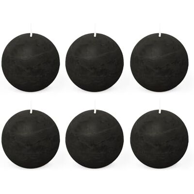 Spaas Preto 6 velas rústicas sem perfume, 24 horas, cor, cera de parafina, D x H 80 mm, 6 Spaas Preto 6 velas rústicas sem perfume, 24 horas, cor, cera de parafina, D x H 80 mm, 6