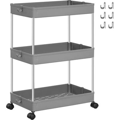 SONGMICS Carrinho de armazenamento de 3 níveis, carrinho com rodas, carrinho de cozinha, economia de espaço, para casa de banho, escritório, 23,6 x 42 x 60,6 cm, cinzento pombo Carro de Cocina, Ahorro de Espacio, para Baño, Oficina, 23,6 x 42 x 60,6 cm SONGMICS Carrinho de armazenamento de 3 níveis, carrinho com rodas, carrinho de cozinha, economia de espaço, para casa de banho, escritório, 23,6 x 42 x 60,6 cm, cinzento pombo Carro de Cocina, Ahorro de Espacio, para Baño, Oficina, 23,6 x 42 x 60,6 cm
