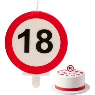 dekora Vela de Aniversário com Sinal de Proibido para Decoração de Bolos Número 18 dekora Vela de Aniversário com Sinal de Proibido para Decoração de Bolos Número 18