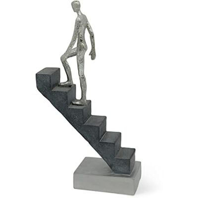 FeinKnick Figura decorativa "O caminho para a cima" escultura de mármore de 29 cm de altura como motivação estátua decorativa moderna para sala de estar, escritório e sala de estúdio, como presente FeinKnick Figura decorativa "O caminho para a cima" escultura de mármore de 29 cm de altura como motivação estátua decorativa moderna para sala de estar, escritório e sala de estúdio, como presente