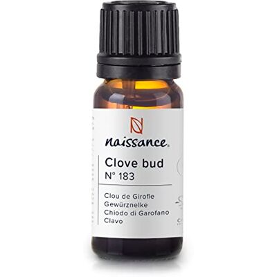 Naissance Óleo essencial de cravo (Não. ) 10 ml Puro, natural, vegano e não diluído Para Queimador, humaterapia, difusor de massagem, velas de sabão, casa de banho Naissance Óleo essencial de cravo (Não. ) 10 ml Puro, natural, vegano e não diluído Para Queimador, humaterapia, difusor de massagem, velas de sabão, casa de banho