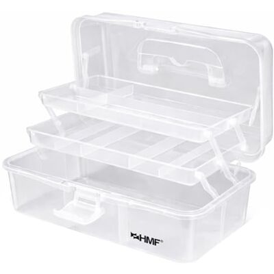 HMF Costureiro com 3 níveis, caixa classificadora para peças pequenas, 33 x 20 x 15 cm, transparente HMF Costureiro com 3 níveis, caixa classificadora para peças pequenas, 33 x 20 x 15 cm, transparente