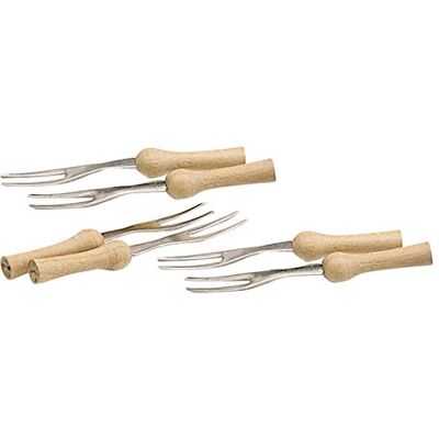 KitchenCraft Conjunto de 6 garfos de suporte para espigas de milho de madeira e aço inoxidável, 9,5 cm KitchenCraft Conjunto de 6 garfos de suporte para espigas de milho de madeira e aço inoxidável, 9,5 cm