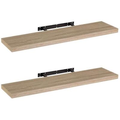 LOLAhome Set de 2 estantes de pared flotantes color madera natural 100x23,5x3,8 cm Repita retangular de linhas retas com ferragens ocultas. Resiste até 10 kg. Para decoração e armazenamento LOLAhome Set de 2 estantes de pared flotantes color madera natural 100x23,5x3,8 cm Repita retangular de linhas retas com ferragens ocultas. Resiste até 10 kg. Para decoração e armazenamento