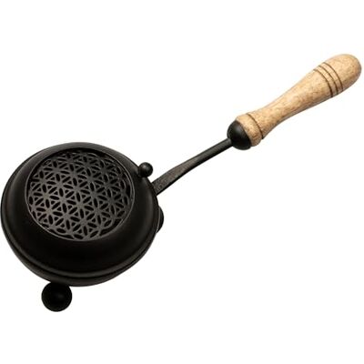 NKlaus frigideira para incenso (ferro de 8 cm, diâmetro de 8 cm), design de incenso NKlaus frigideira para incenso (ferro de 8 cm, diâmetro de 8 cm), design de incenso