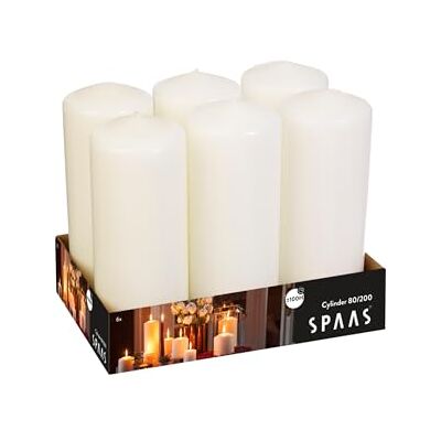Pacote com 6 velas Spaas - 80/200mm, ±100h, branco - Vela Pacote com 6 velas Spaas - 80/200mm, ±100h, branco - Vela