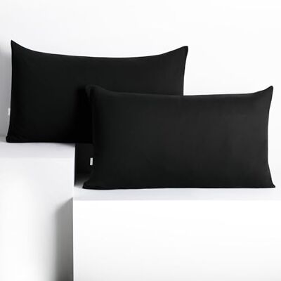 DecoKing Conjunto de 2 fronhas 50 x 60 x 2 jersey 100% algodão penteado fecho de correr preto âmbar DecoKing Conjunto de 2 fronhas 50 x 60 x 2 jersey 100% algodão penteado fecho de correr preto âmbar