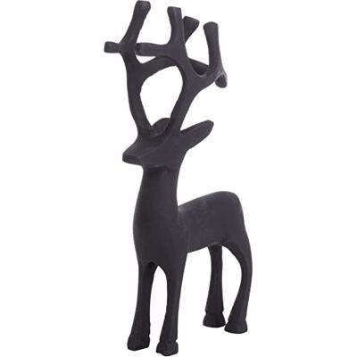 Brandsseller Figura decorativa 19 cm rena veado escultura metal decoração Natal inverno preto Brandsseller Figura decorativa 19 cm rena veado escultura metal decoração Natal inverno preto