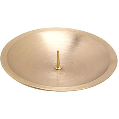 NKlaus Prato para velas com espeto Ø 8 cm latão ouro mate porta-copos suporte para velas NKlaus Prato para velas com espeto Ø 8 cm latão ouro mate porta-copos suporte para velas