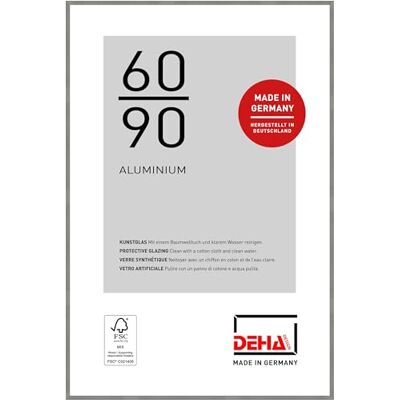 DEHA Design moldura para fotos, 60 x 90 cm, Alumínio, Cinza fosco, Moldura para póster para pendurar em formato vertical e paisagem, vidro sintético inquebrável, Tribeca DEHA Design moldura para fotos, 60 x 90 cm, Alumínio, Cinza fosco, Moldura para póster para pendurar em formato vertical e paisagem, vidro sintético inquebrável, Tribeca