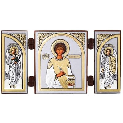 NKlaus San Pantaleon Ícone tríptico cristão viagem ao altar iconografia Altar de viaje cristiano con iconografía NKlaus San Pantaleon Ícone tríptico cristão viagem ao altar iconografia Altar de viaje cristiano con iconografía