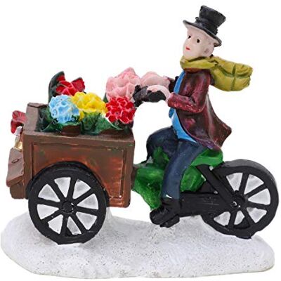 Toyland Mini Ornamento Colecionável de Resina Acessórios de Cena de Vila Figuras de Natal (Vendedora de Flores) Toyland Mini Ornamento Colecionável de Resina Acessórios de Cena de Vila Figuras de Natal (Vendedora de Flores)
