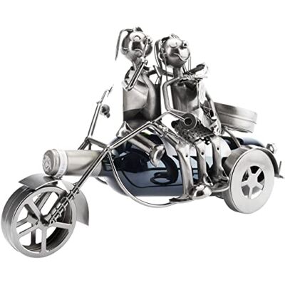 BRUBAKER Escultura suporte para garrafas de vinho suporte de exibição um casal amoroso e motocicleta BRUBAKER Escultura suporte para garrafas de vinho suporte de exibição um casal amoroso e motocicleta