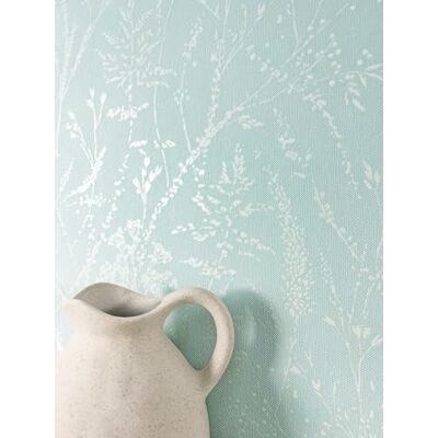 Newroom Papel de parede azul ramos floral campestre sala de estar quarto Flores menta em branco, textura de linho mate, estilo escandinavo, papel de parede floral tnt, sala de jantar Newroom Papel de parede azul ramos floral campestre sala de estar quarto Flores menta em branco, textura de linho mate, estilo escandinavo, papel de parede floral tnt, sala de jantar