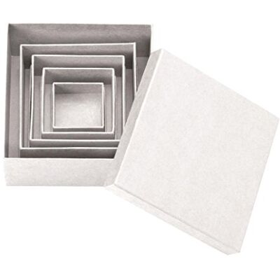 Glorex Conjunto de 5 caixas quadradas de cartão natural, 14 x 14 x 5,3 cm, 5 unidades Glorex Conjunto de 5 caixas quadradas de cartão natural, 14 x 14 x 5,3 cm, 5 unidades