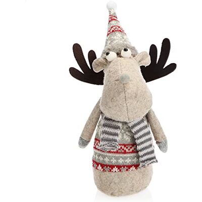 com-four ® Figura de alce para decoração de Natal, figura de rena de inverno como elemento decorativo sueco, banco de canto bonito como decoração de quarto ou presente (1 peça cinzento) com-four ® Figura de alce para decoração de Natal, figura de rena de inverno como elemento decorativo sueco, banco de canto bonito como decoração de quarto ou presente (1 peça cinzento)
