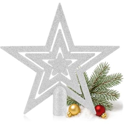 com-four ® Enfeite de árvore de Natal com estrela brilhante Enfeite de árvore de Natal para qualquer ornamento de árvore flor de páscoa inquebrável com-four ® Enfeite de árvore de Natal com estrela brilhante Enfeite de árvore de Natal para qualquer ornamento de árvore flor de páscoa inquebrável