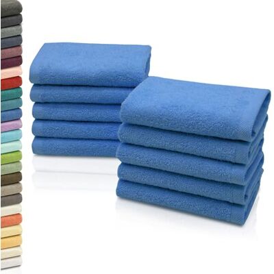 ZOLLNER 10 toalhas de rosto, 30 x 30 cm algodão, azul ZOLLNER 10 toalhas de rosto, 30 x 30 cm algodão, azul